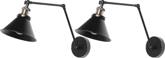 Picture of Kinkiet Beliani Zestaw 2 lamp ciennych NARVA Regulowana Metal Czarny