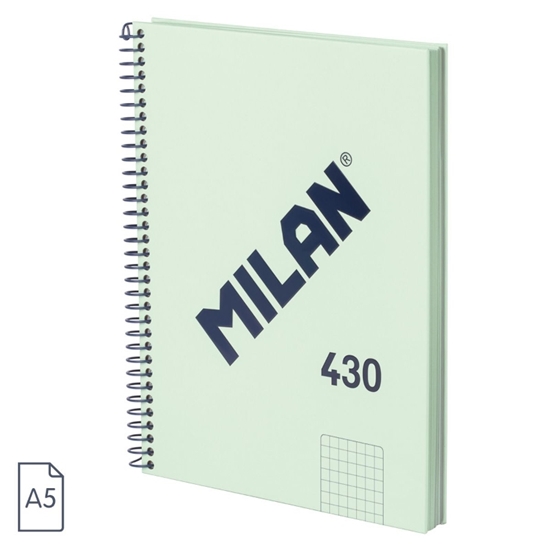 Picture of Klade A5, 80 lapas, rūtiņu ar spirāli, 95 gr. 430 Green, MILAN