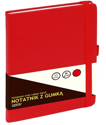 Picture of Klade A5/80 lapas, ar gumiju, rūtiņu, sarkana, GRAND