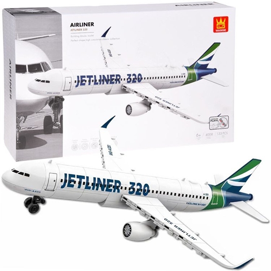 Изображение Klocki konstrukcyjne Samolot Jetliner 320 model pasaerski 133 ele ZA5678 EDUKAMP