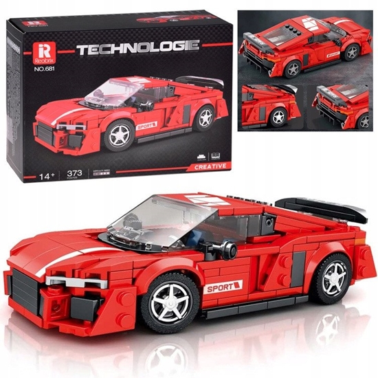 Изображение Klocki techniczne Auto CZERWONE w stylu sportowego coupe 373-ele ZA5782 EDUKAMP