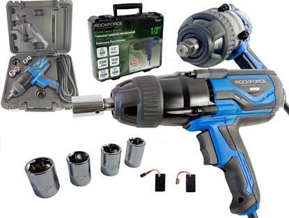 Attēls no Klucz udarowy Rockforce Elektryczny klucz udarowy 1/2" 600Nm 1020W + nasadki
