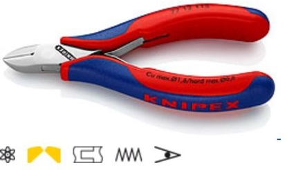 Picture of Knipex Obcinaczki boczne precyzyjne 0,6-1,6mm, d.115mm Cu (77 12 115)