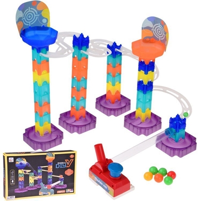 Изображение Kolorowy Tor kulkowy Marble Run DIY z wyrzutni 58-ele ZA5979 EDUKAMP