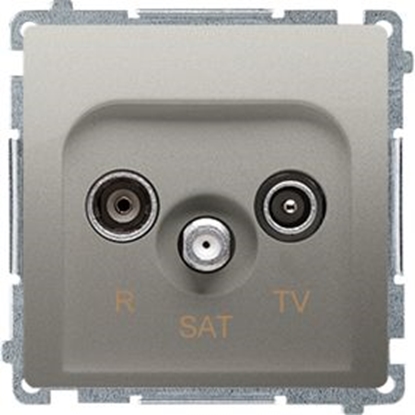 Изображение Kontakt-Simon Gniazdo antenowe Simon Basic R-TV-SAT kocowe satynowy (BMZAR-SAT1.3/1.01/29)