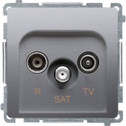Picture of Kontakt-Simon Gniazdo antenowe Simon Basic R-TV-SAT przelotowe 10dB inox (BMZAR-SAT10/P.01/21)