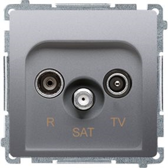 Picture of Kontakt-Simon Gniazdo antenowe Simon Basic R-TV-SAT przelotowe 10dB inox (BMZAR-SAT10/P.01/21)
