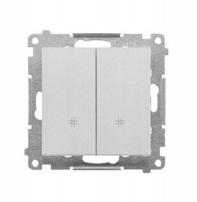 Изображение Kontakt-Simon Podwójny cznik krzyowy (modu) 10 AX, 250 V~, szybkozcze matowe aluminium TW7/2.01/143