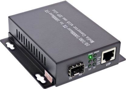 Attēls no Konwerter wiatowodowy InLine InLine® Network Media Converter 10/100/1000Mb/s TP to SFP FO (for LC Duplex), MM, 550m