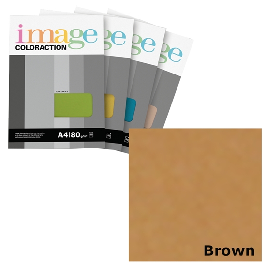 Picture of Krāsains papīrs A4, 50 loksnes, 80g/m2, brūna krāsa, Image Coloraction