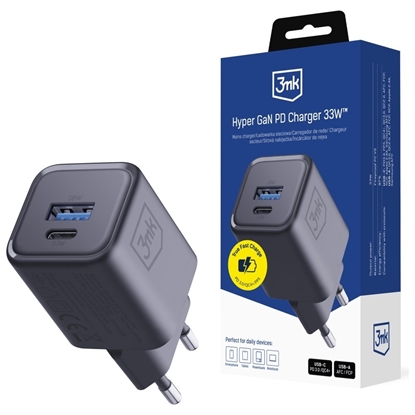 Attēls no Ładowarka sieciowa Hyper Charger PD 33W GaN QC4+ PPS AFC FCP SCP USB-A USB-C czarna 