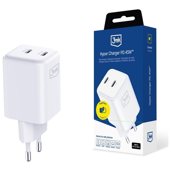 Picture of Ładowarka sieciowa Hyper Charger PD 45W GaN QC4+ PPS 2C biała 