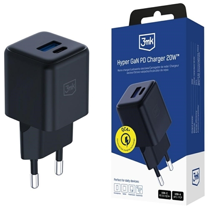 Attēls no Ładowarka sieciowa Hyper GaN 20W 1xUSB-A 1xUSB-C PD QC4+ czarna 