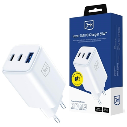 Attēls no Ładowarka sieciowa Hyper GaN 65W 1xUSB-A 2xUSB-C PD QC4+ biała 