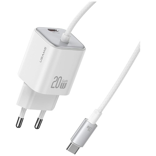 Изображение Ładowarka sieciowa JC Series CC261 20W GaN Fast Charger wbudowanykabel USB-C biały 
