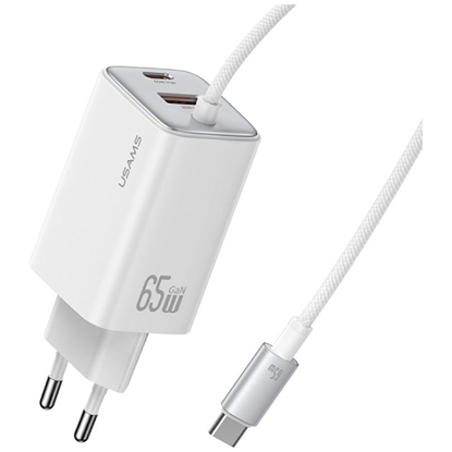 Изображение Ładowarka sieciowa JC Series CC266 65W GaN Fast Charger wbudowanykabel USB-C biała 