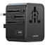 Picture of Ładowarka travel adapter 17W CC308 USB-C + USB-A 4w1 US/AU/EU/UK czarna 