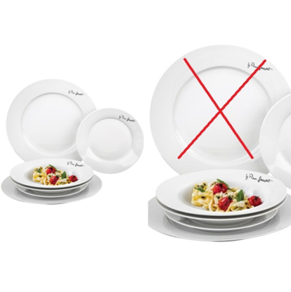 Picture of Lamart LT9001 round dining plate set (1 large plate is missing. Damaged packaging)