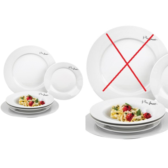 Picture of Lamart LT9001 round dining plate set (1 large plate is missing. Damaged packaging)
