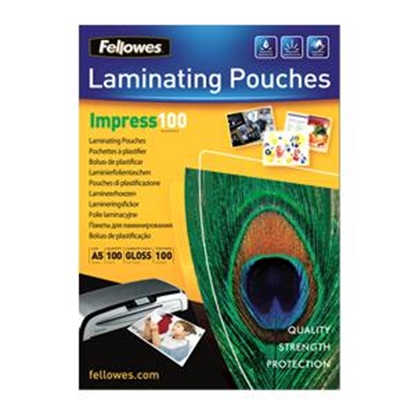 Picture of Laminēšanas kabatas A5, 154x216mm, 100mikr. 100gab. glancētas, Fellowes