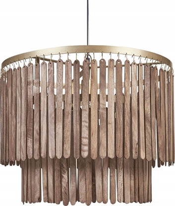 Изображение Lampa wiszca Beliani Lampa wiszca drewno mango ciemna KAVERI