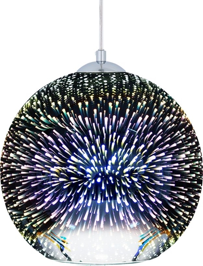 Изображение Lampa wiszca Beliani Lampa wiszca szklana srebrna SESSERA