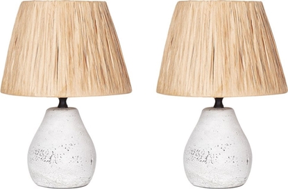 Picture of Lampka biurkowa Beliani Zestaw 2 lampek nocnych ceramicznych biay ARWADITO