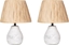Изображение Lampka biurkowa Beliani Zestaw 2 lampek nocnych ceramicznych biay ARWADITO