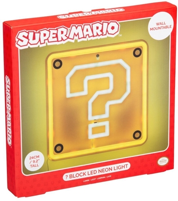 Изображение Lampka biurkowa Paladone PALADONE Super Mario Neonowa Lamka cienna - Question Block