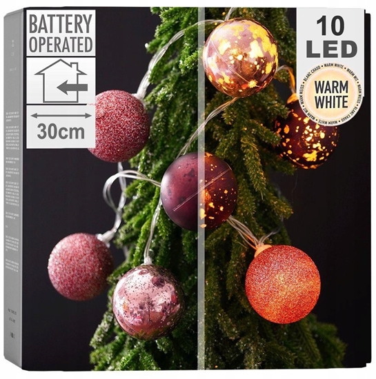 Picture of Lampki choinkowe Decorative Lighting Lampki Bombki wiecce 10 led Fioletowe 4 cm ORION na Baterie