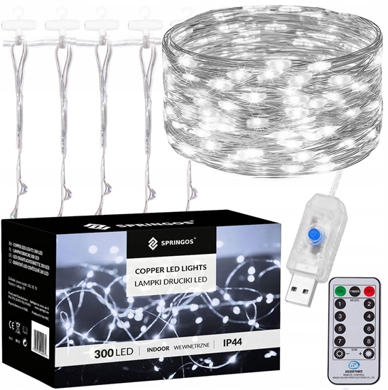 Изображение Lampki choinkowe Springos CL4023 300 Led Cold White