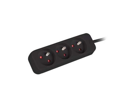 Изображение Lanberg Cable Power Strip, 3X French Outlets Quality-Grade Copper, 3 m | PS0-03E-0300-BK