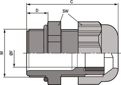 Attēls no LAPP Dawnica kablowa poliamidowa M16 IP68 SKINTOP KR-M 16 ATEX plus niebieska (54115415)