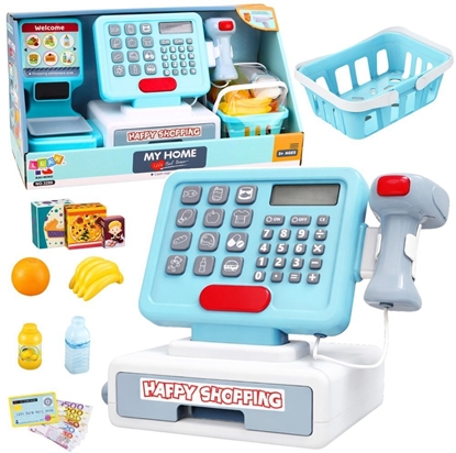 Picture of LeanToys Kasa Sklepowa Interaktywna Skaner Koszyk Produkty Spoywcze wiata Dwiki