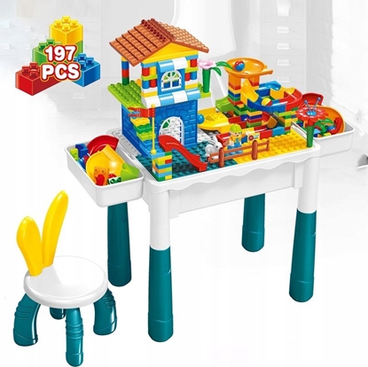 Picture of LeanToys Klocki konstrukcyjne 197 elementÃ³w + stolik i krzeseÅko