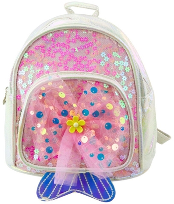 Picture of LeanToys Plecak Dziecicy Cekiny Tiulowa Kokarda Biay 20cm 3,8L EDUKAMP
