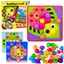 Attēls no LeanToys Ukadanka Guzikowa Mozaika Kreatywne Puzzle Geometryczne Grzybki 46 el.