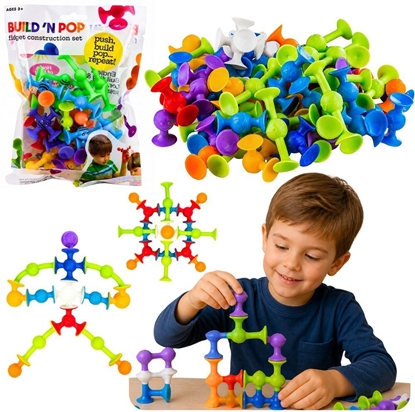 Picture of LeanToys Zestaw Klocki Konstrukcyjne Przyssawki Sensoryczne Kolorowe Pszczóki EDUKAMP