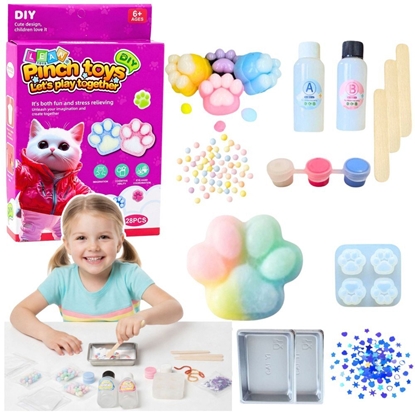 Picture of LeanToys Zestaw Kreatywny DIY Do Tworzenia Gniotków Gniotek Kocia apka Squishy 28 el.