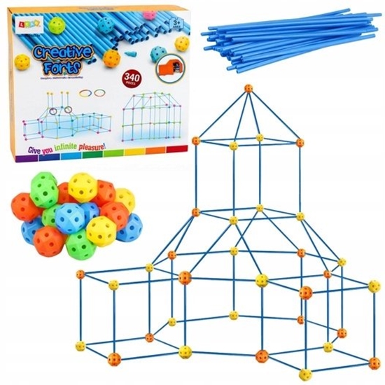 Picture of LeanToys Zestaw Kreatywny Rurki Konstrukcyjne Do Budowania Przestrzennego 340 el.