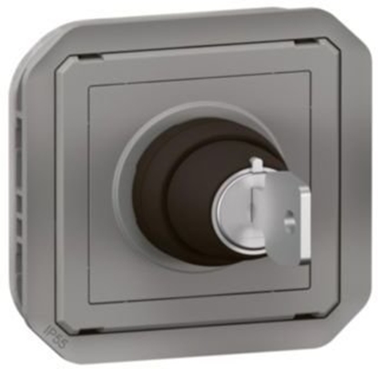 Attēls no Legrand NOWE PLEXO cznik na klucz 2 pozycje mechanizm 10 AX - 250V AC szary 069534L