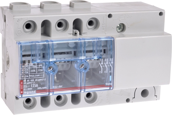Picture of Legrand Rozcznik izolacyjny Vistop 3P 125A napd boczny czarny (022544)