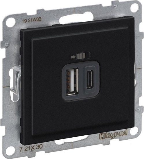 Picture of Legrand SUNO - Gniazdo USB typ A + C - 5 V - 3 A, Czarny - Legrand 721430 himp