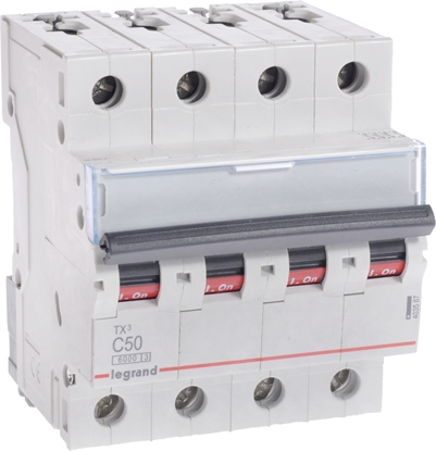 Изображение Legrand Wycznik nadprdowy S304 4P C 50A 6kA AC - 403567