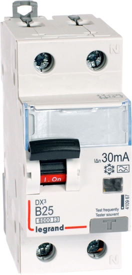 Изображение Legrand Wycznik rónicowo-nadprdowy 2P 25A B 0,03A typ A P312 DX3 (410967)