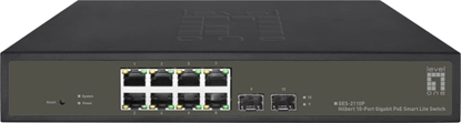 Attēls no Level One LevelOne GES-2110P tīkla pārslēgs Vadīts L2 Gigabit Ethernet (10/100/1000) Power over Ethernet (PoE) Melns