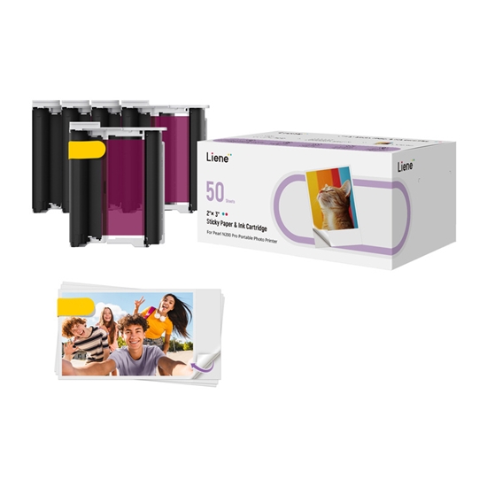 Picture of Liene 2x3" Photo Paper, 50 sheets + 5 ink cartridges