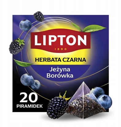 Изображение Lipton Herbata LIPTON czarna, jeyna i borówka, 20 piramidek