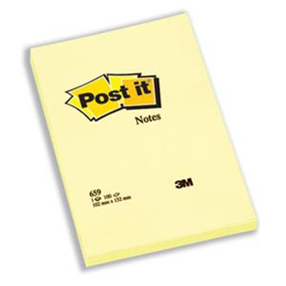 Picture of Līmlapiņas 102x152mm/100lp. dzeltenas Post-it 3M