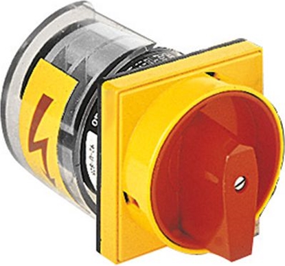 Picture of Lovato Electric cznik krzywkowy 0-1 4P 25A do wbudowania z pokrtem óto/czerwonym blokowany kódk (7GN2592U25)